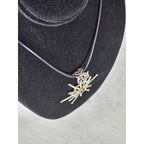 Vintage Starburst Pendant Necklace Red Stone Silver Tone
