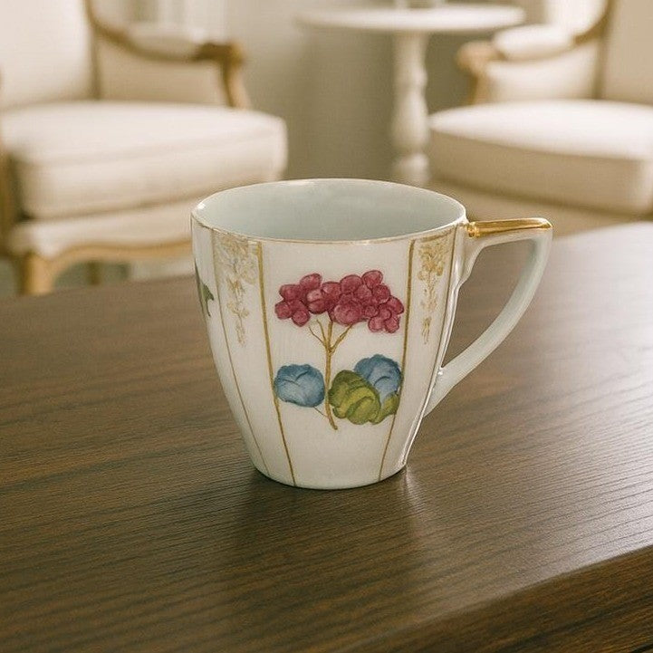 Ucagco Mini Tea Cup Occupied Japan Floral Gold Trim