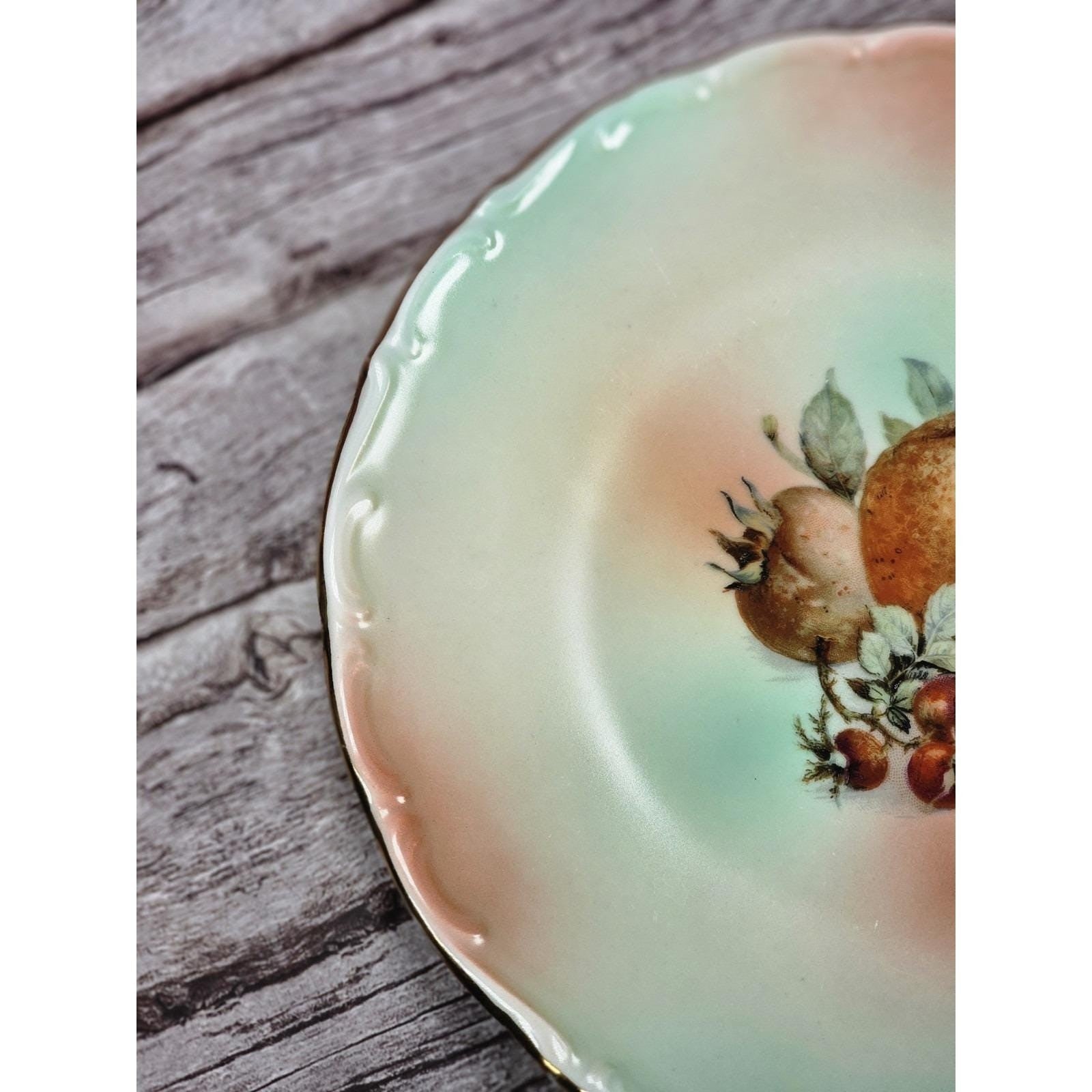 Vintage Bavaria Schumann Arzberg Fruit Plate Gold Rim Germany