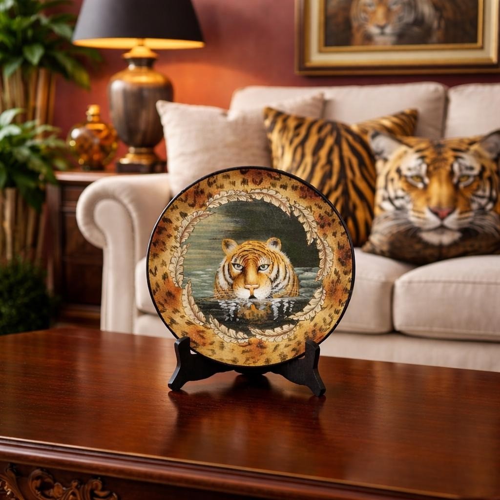Home Interiors Tiger Safari Collector Plate Africa Decorative 8"