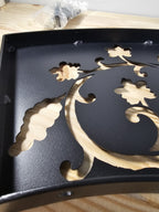 Floral Design Iron Tabletop Stand For Garden Pots Heavy & Durable Black Finish W