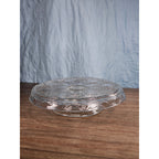 Vintage Pressed Glass Reversible Food Display Stand with Dip Bowl 11"