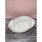 Vintage Lido Oval Serving Bowl W.S. George Floral Rim 9 1/4" x 7"