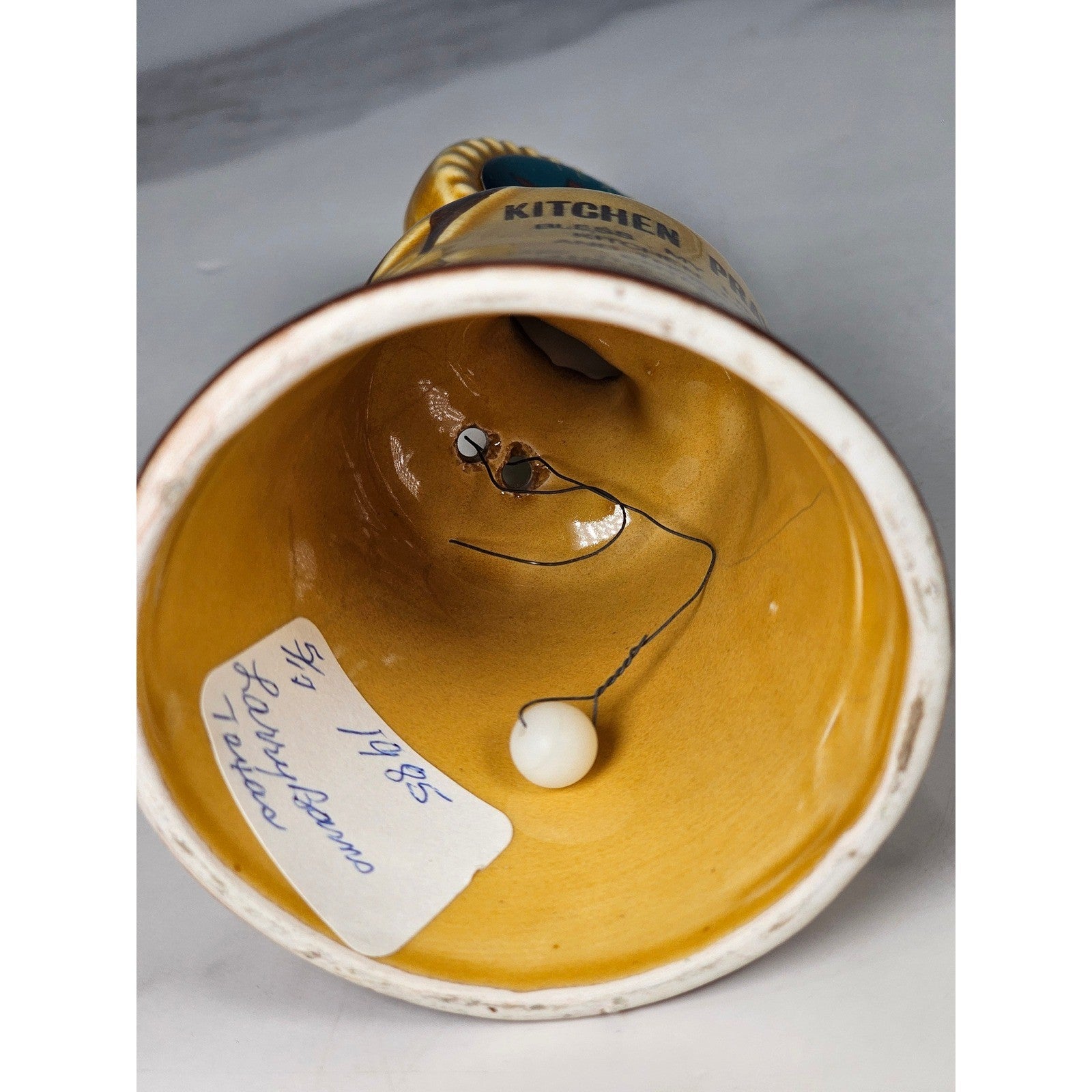 Vintage Texas Kitchen Prayer Bell Ceramic Lone Star Alamo Decor