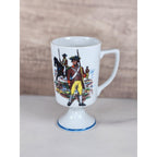 Vintage Fred Roberts Colonial Soldiers Mug Revolutionary War Footed Cup