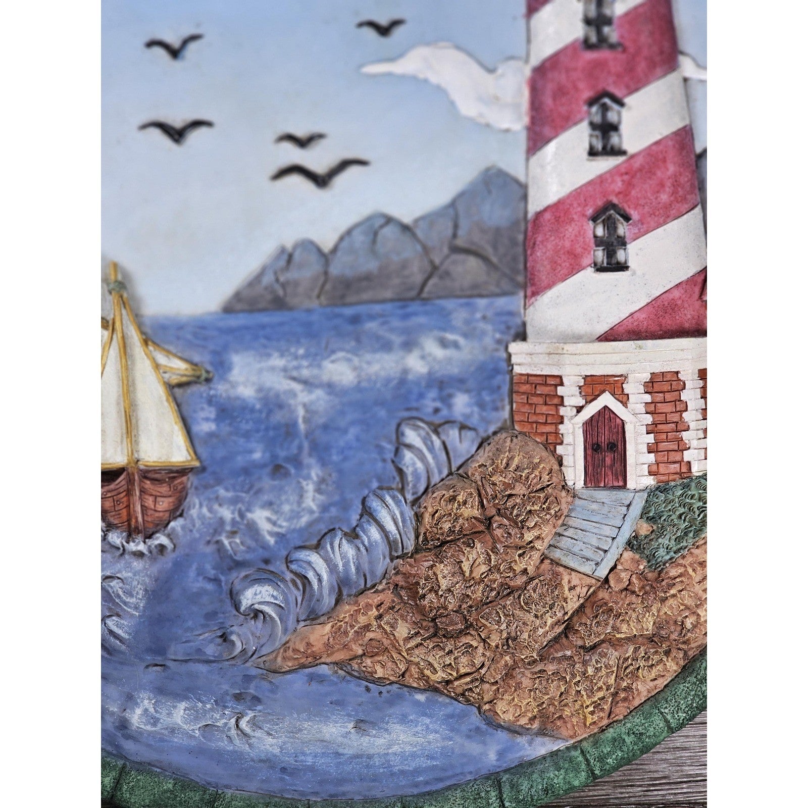 Bradford Exchange Seaside Retreat Lighthouse Wall Art 3D Plaque