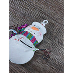 Glitter Snowman Christmas Ornament Candy Cane Garland Holiday Decor