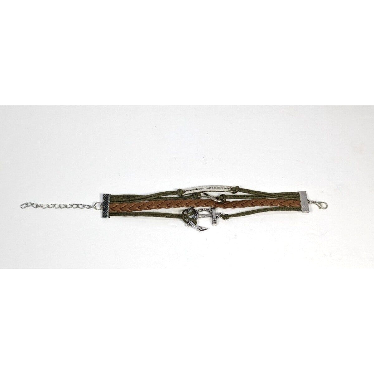 Vintage Leather Cord Bracelet Anchor Infinity Charm Multicolor Fashion Jewelry