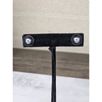 Vintage Pink Teardrop Stud Earrings Silver Tone Used