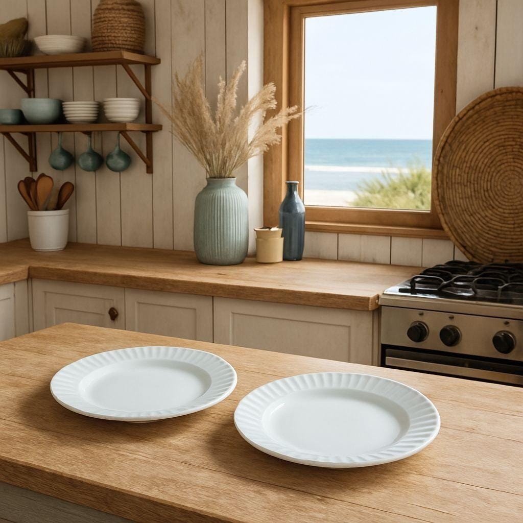 Vintage Corningware French White Salad Plates Set of 2 - 8 Inch