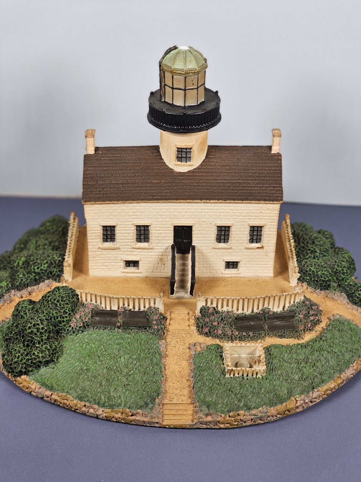 Vintage Old Point Loma Lighthouse sculpture by the Danbury Mint San Diego CA
