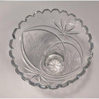 Vintage Cut Crystal Trumpet Vase Starburst Pedestal Vase 7.5 Inch