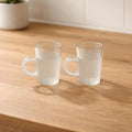 Vintage Frosted Espresso Shot Glasses With Handles Set of 2