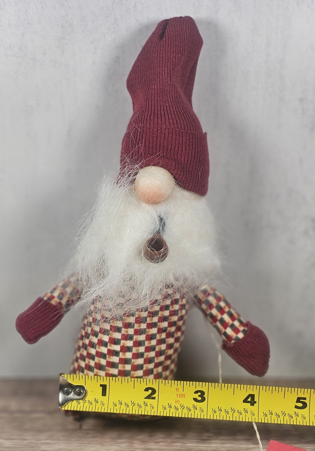 8 " Winter Gnome Shelf Sitter | Farmhouse Christmas Decor | Bendable Stocking