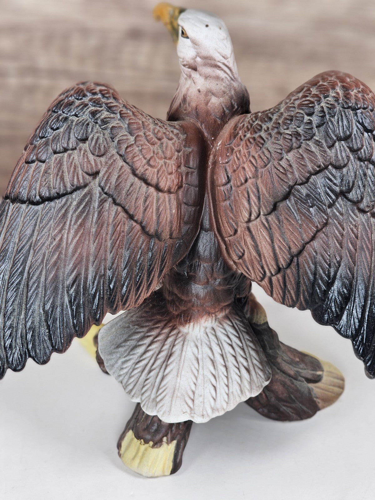 Vintage Bald Eagle Figurine – Majestic Resin Sculpture – 6¼” Tall