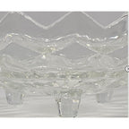 Vintage Fostoria American Cubist Glass Bowl 3 Footed Sawtooth Rim