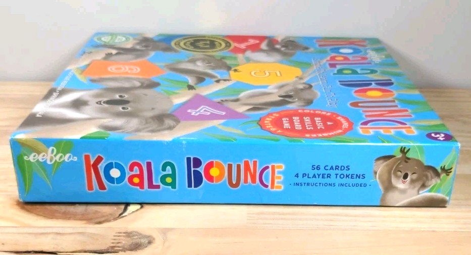 New EeBoo Koala Bounce Board Game Colors/Shapes/Numbers Strategy Game Ages 3+