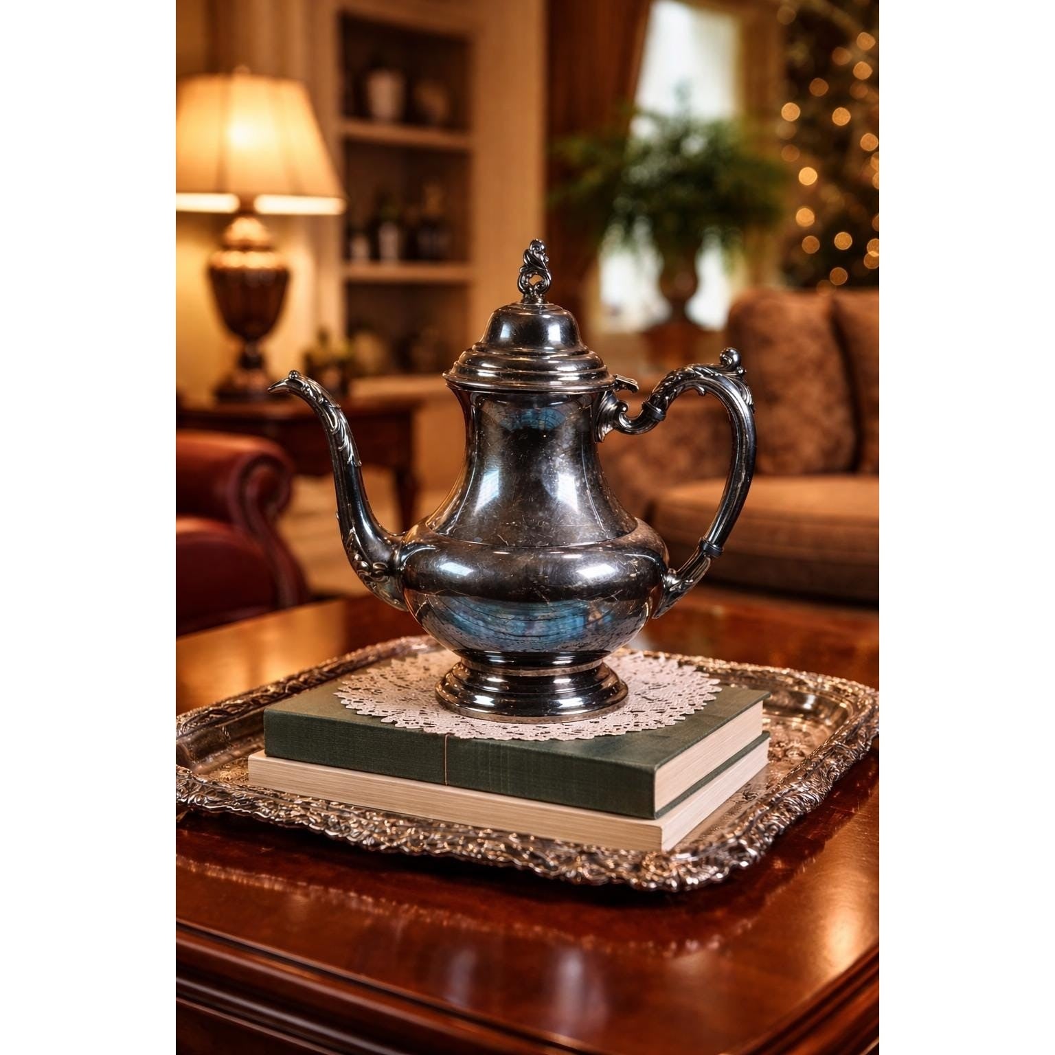 Vintage Oneida Silver Plated Teapot with Hinged Lid | 9" Classic Tea Server