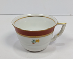 Floral Design Condol Saucer And Tea Cup With Gold Trim