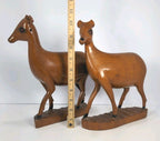 Hand Carved Wood Deer Book Ends – Rustic Wildlife Decorative Accents