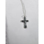 Vintage Silver Tone Filigree Crucifix Necklace Christian Cross