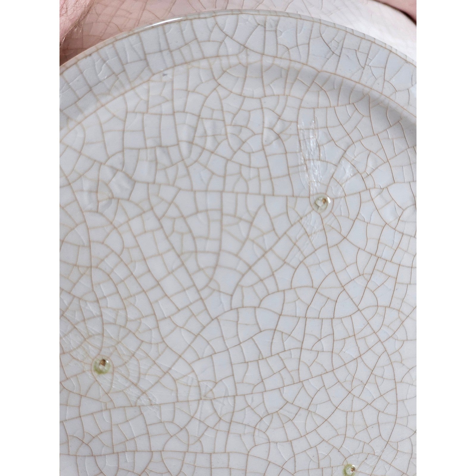 Vintage White Crackle Glaze Vase 12.5in Farmhouse Display