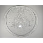 Vintage Crystal Christmas Tree Platter 12.75" Italy Holiday Serving Tray