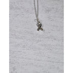 Vintage Sterling Silver Ribbon Pendant Necklace Small Charm