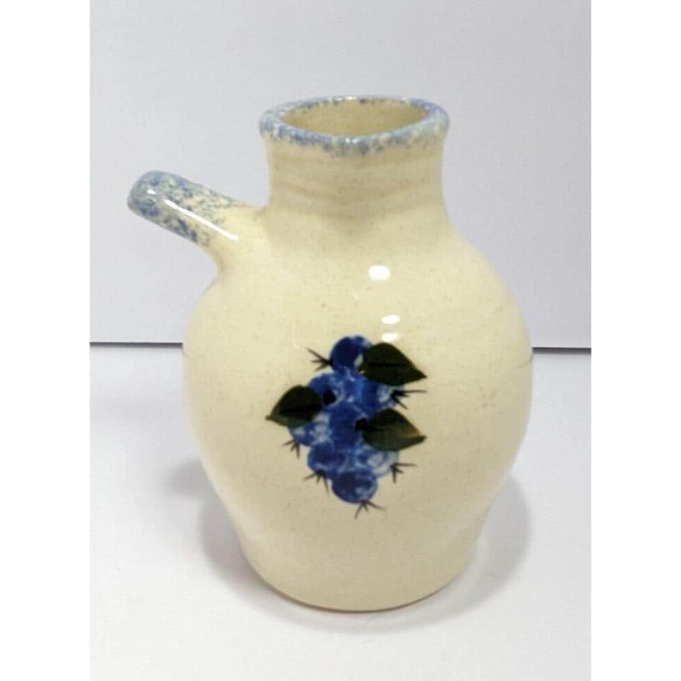 Stoneware Vase Blueberry Design Rustic Ceramic Vase