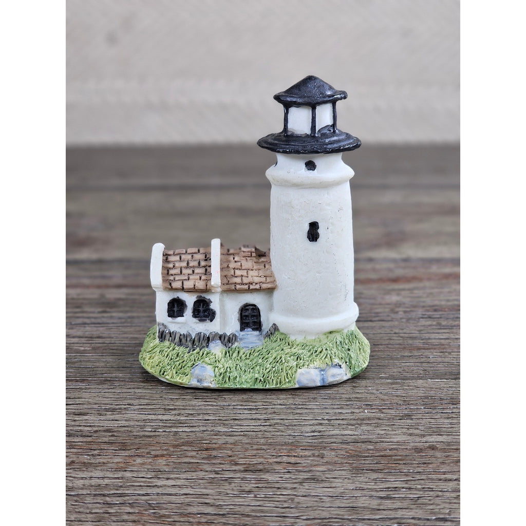 Mini Nautical Lighthouse Figurine Coastal Resin 3 Inch Decor