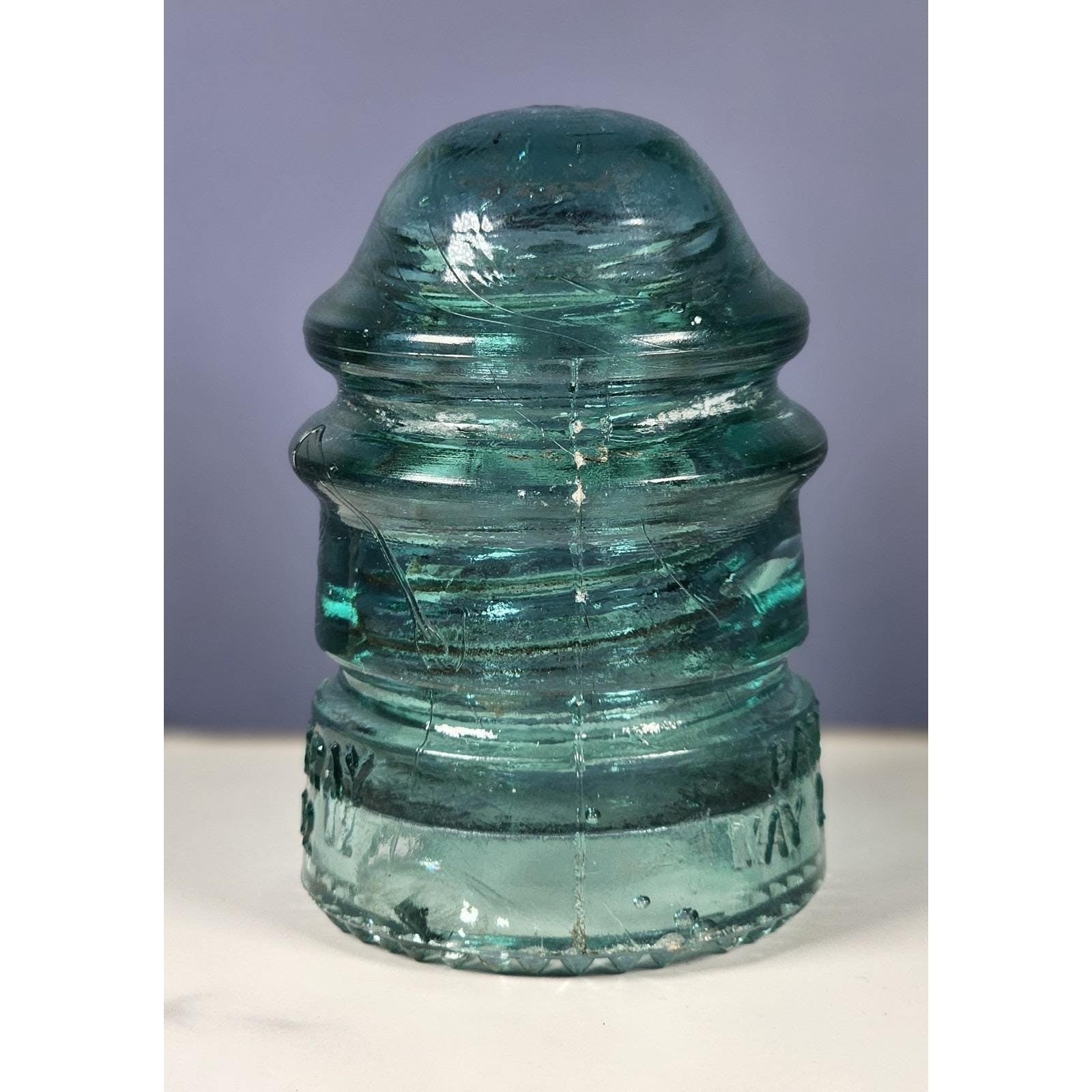 Vintage Hemingray No 12 Glass Insulator Aqua Blue 1893 Patent