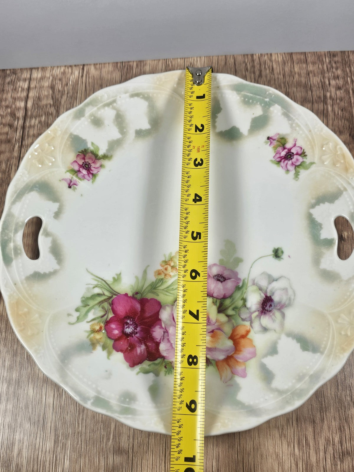 Three Crown China Serving Plate Stunningly Beautiful 1909-1916 Pastel Scalloped