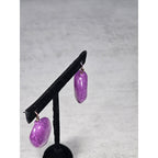 Purple Stone Drop Earrings Handmade Dangle Earrings Vintage Style