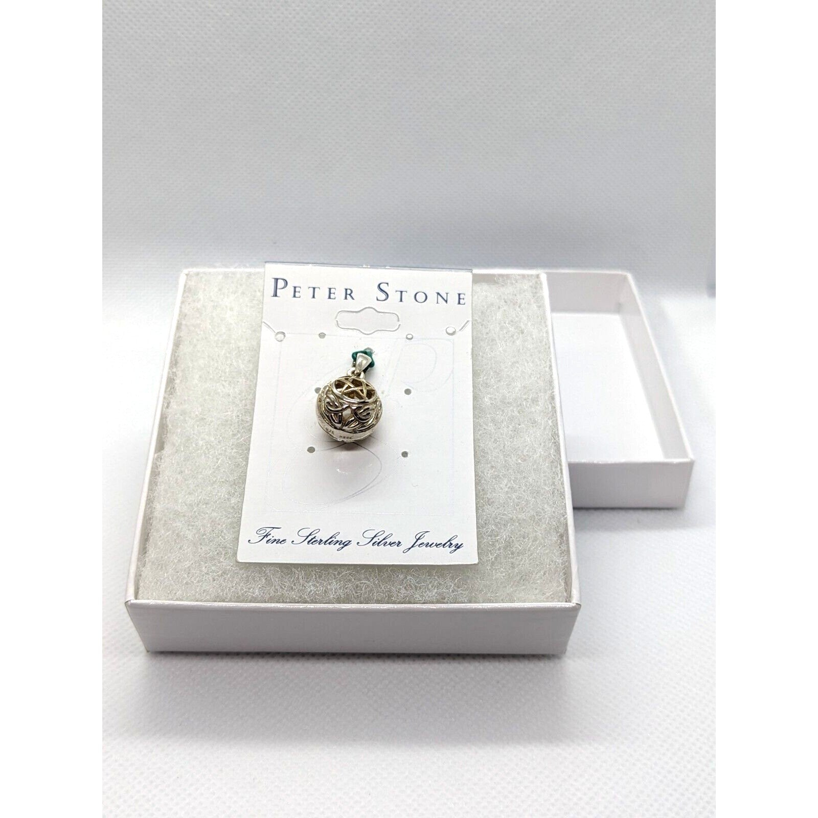 925 Sterling Silver Hollow Ball 3D Pentacle Pendant Peter Stone Jewelry