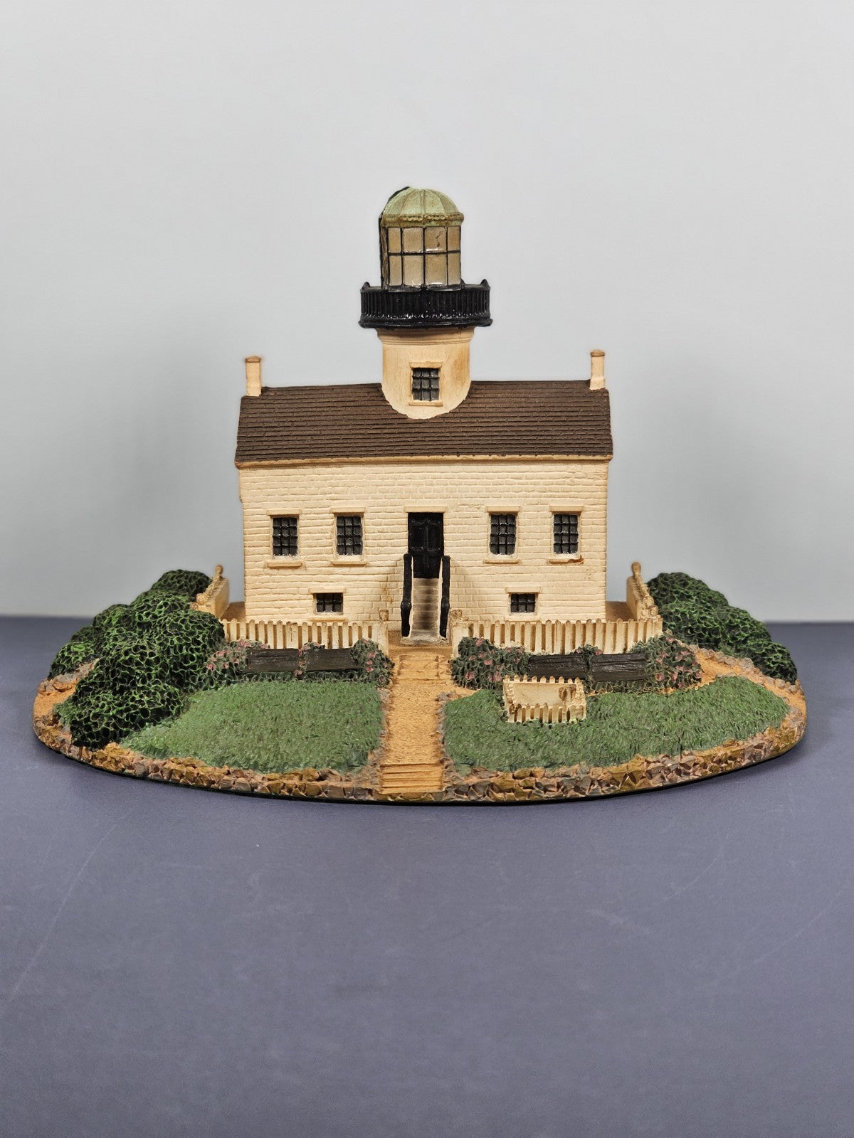 Vintage Old Point Loma Lighthouse sculpture by the Danbury Mint San Diego CA