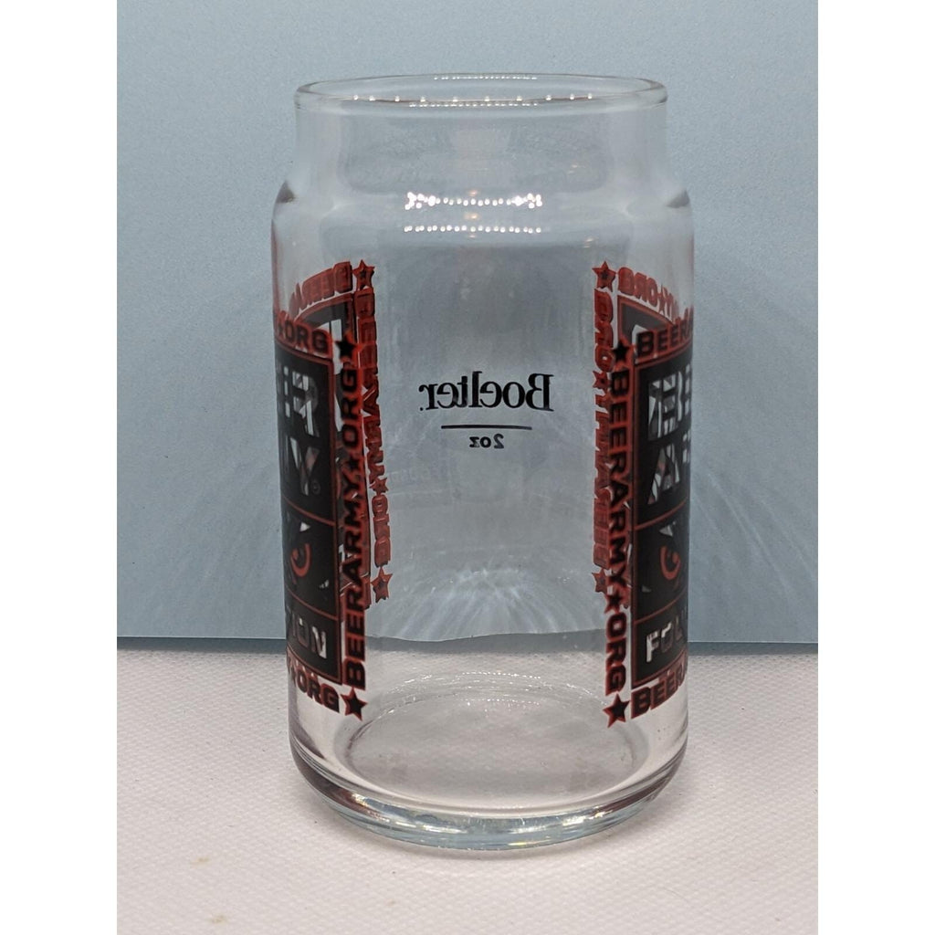 Vintage Beer Army Foundation Glass 5oz Boelter Beer Can Style