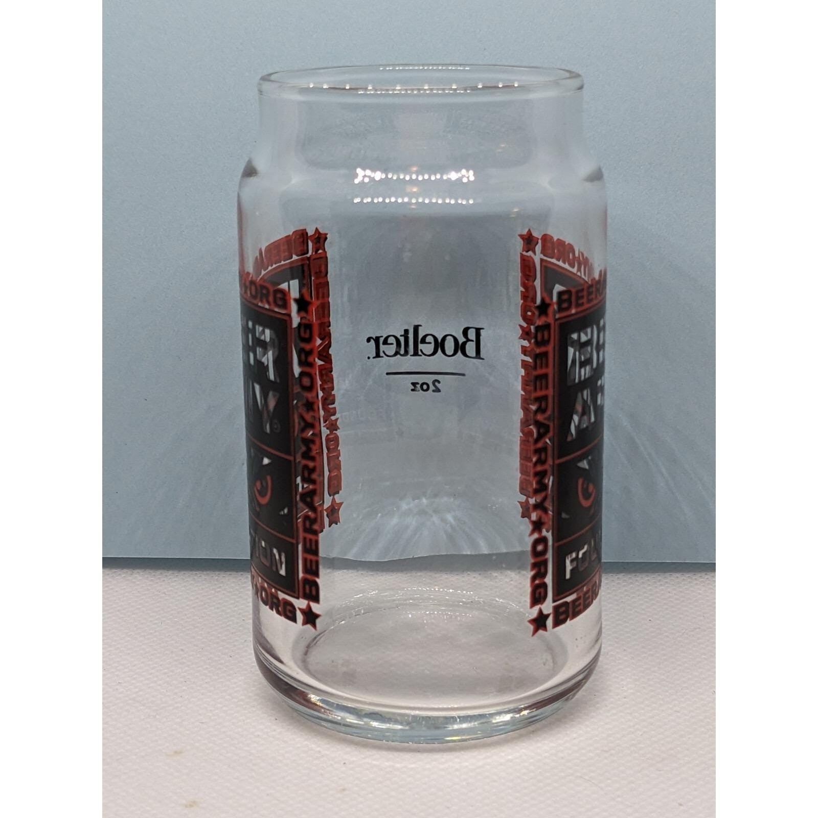 Vintage Beer Army Foundation Glass 5oz Boelter Beer Can Style