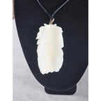 Vintage Carved Horse & Female Pendant Necklace Purple Stone