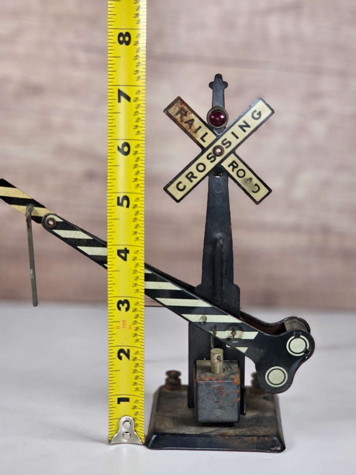 Vintage Marx O Gauge Train Railroad Crossing Arm & Signal Untested