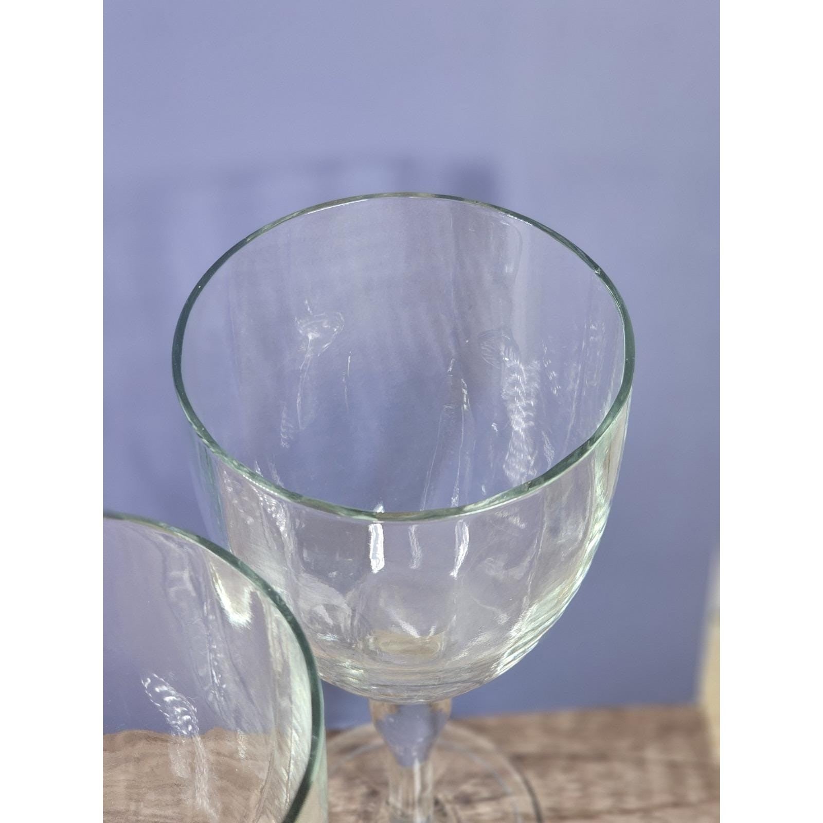 Set of 4 Vintage Crystal Water Goblets – Optic Pattern & Starburst Base