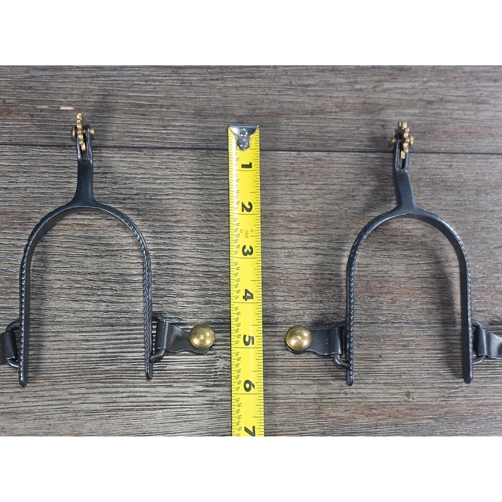 Vintage Western Spurs Pair with Brass Rowels | Ornate Cowboy Spurs