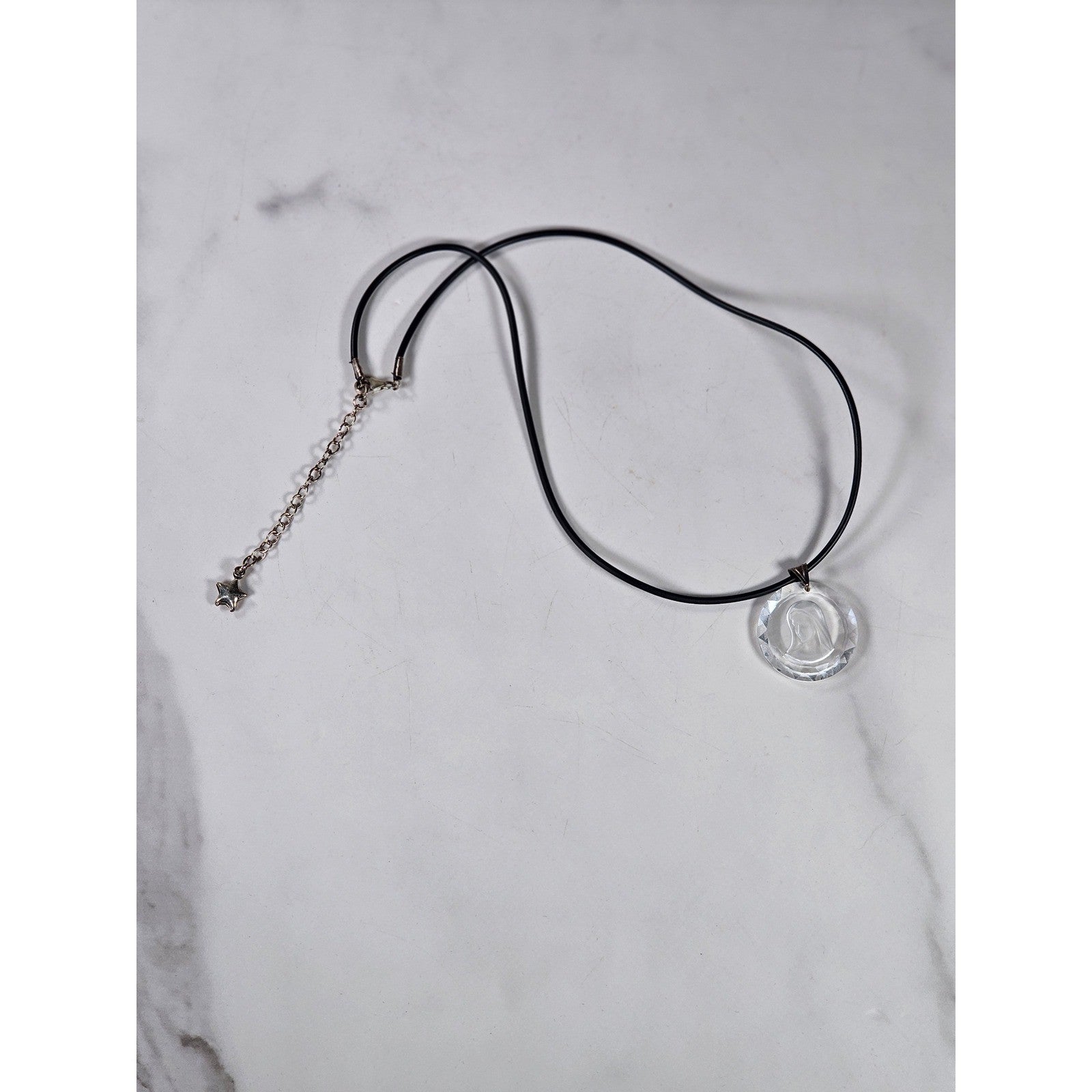 Vintage Swarovski Crystal Madonna Pendant 925 Silver Necklace