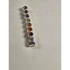 Vintage Sterling Silver Rainbow Gemstone Pendant | Multistone Vertical Charm