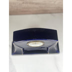 Mercedes Wind Up Clock Germany Blue Ceramic Mantel Clock