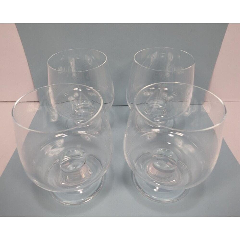 Vintage Whiskey Glasses Set of 4 Clear Barware Rocks Glasses