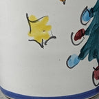 Vintage Vietri Natale Blue Trim Christmas Tree Ceramic Cup