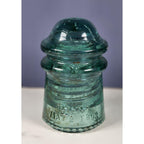 Vintage Hemingray No 9 Glass Insulator Aqua Patent May 2 1893