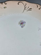 11″ Austria Floral Plate Platter Vintage Porcelain Hand-Painted Gold Trim Rustic