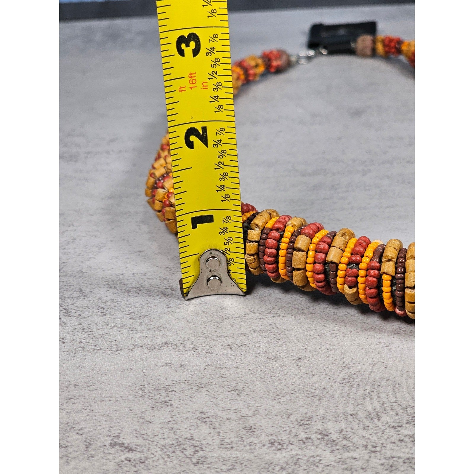 Vintage Handmade Multicolor Beaded Necklace | Earth Tone Statement Jewelry