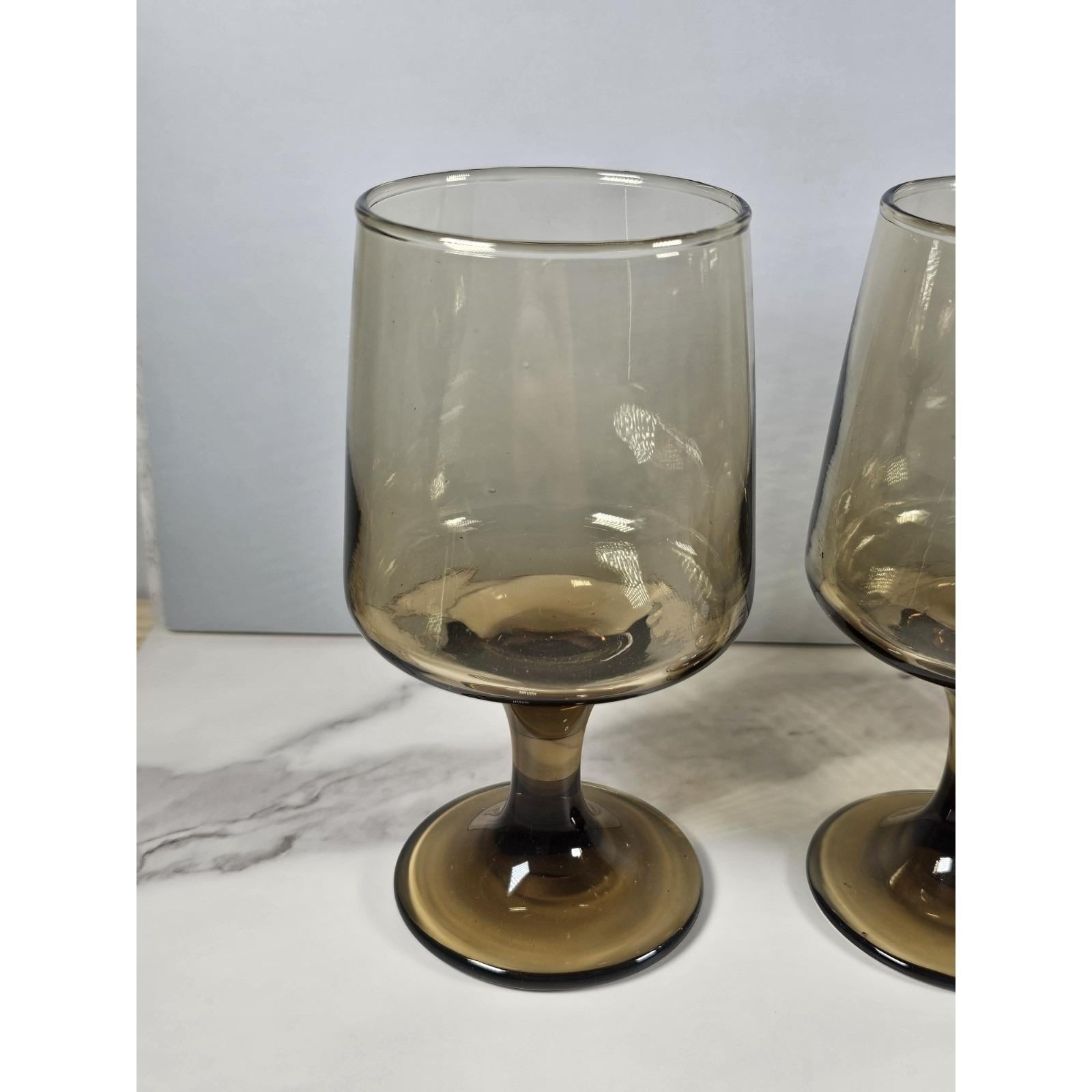 Libbey Tawny Accent Wine Glasses Set of 3 Smokey Amber